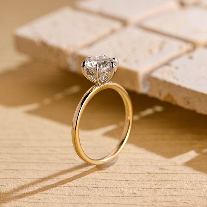 1.50CT Round Cut Lab Grown Diamond Hidden Halo Engagement Ring For Women