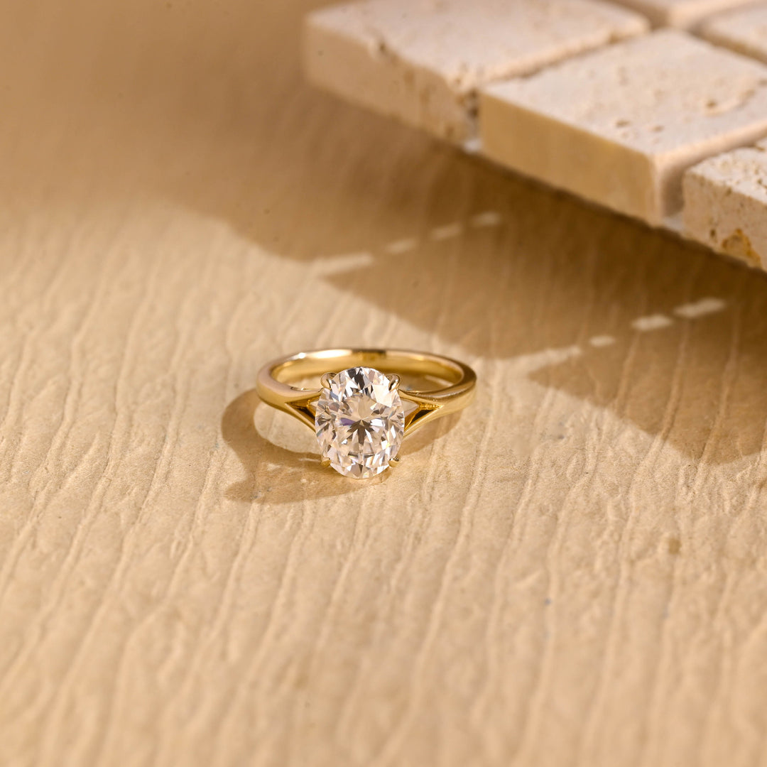 1.50CT Oval Cut Split Shank IGI Certified Lab Grown Diamond Engagement Ring For Her
