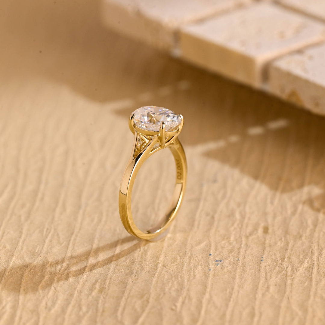 1.50CT Oval Cut Split Shank IGI Certified Lab Grown Diamond Engagement Ring For Her