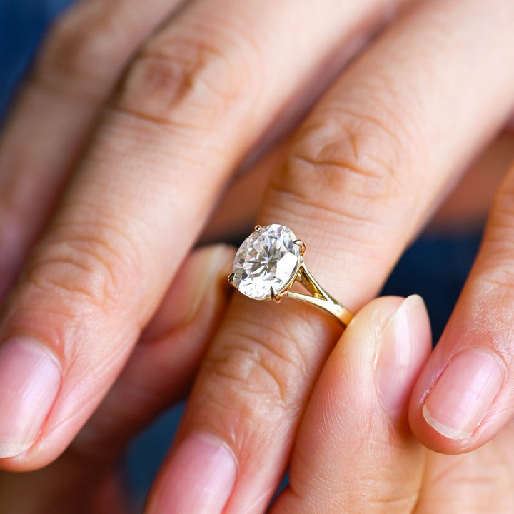 1.50CT Oval Cut Split Shank IGI Certified Lab Grown Diamond Engagement Ring For Her