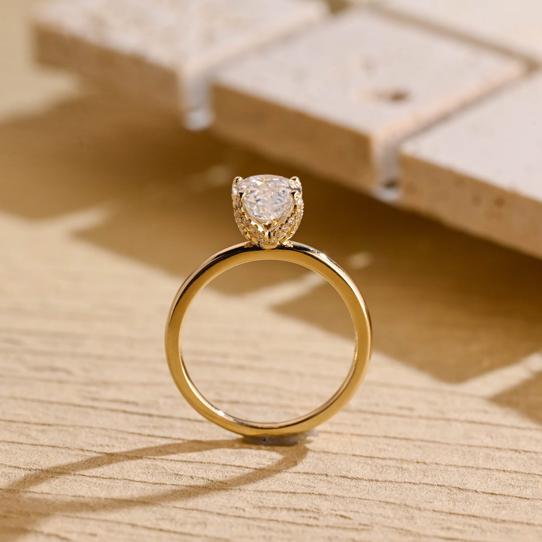 0.50CT Pear Cut Lab Grown Diamond Solitaire Engagement Ring For Women