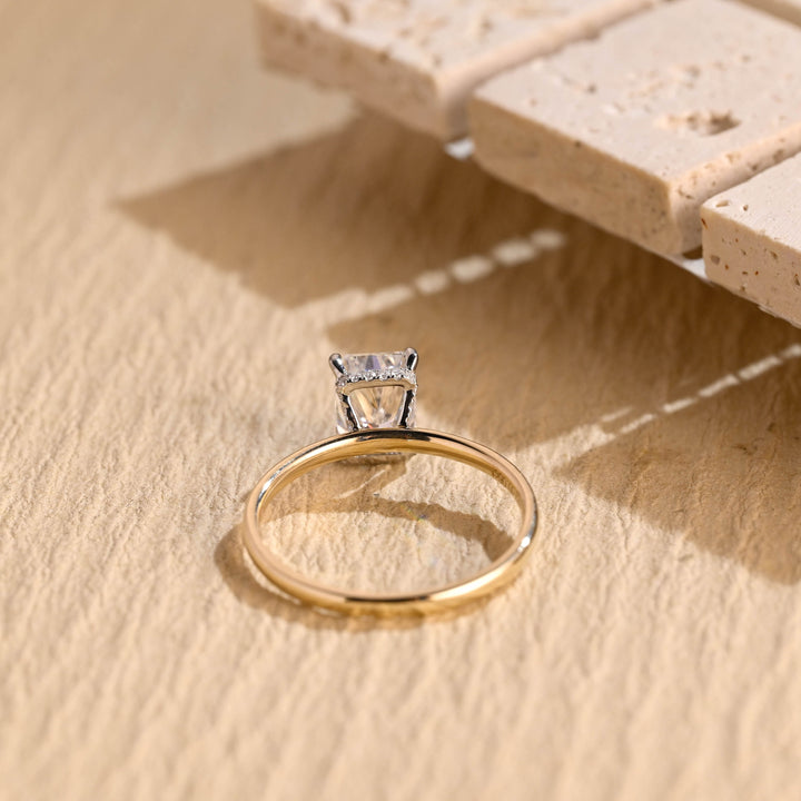 1.50CT Radiant Cut Hidden Halo Lab Grown Diamond Engagement Ring For Women
