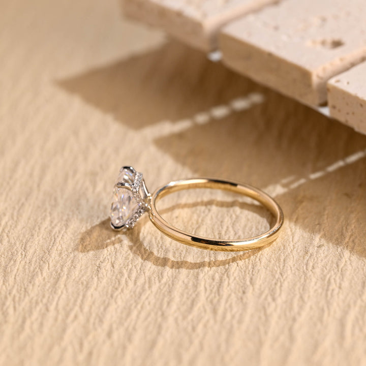 1.50CT Radiant Cut Hidden Halo Lab Grown Diamond Engagement Ring For Women