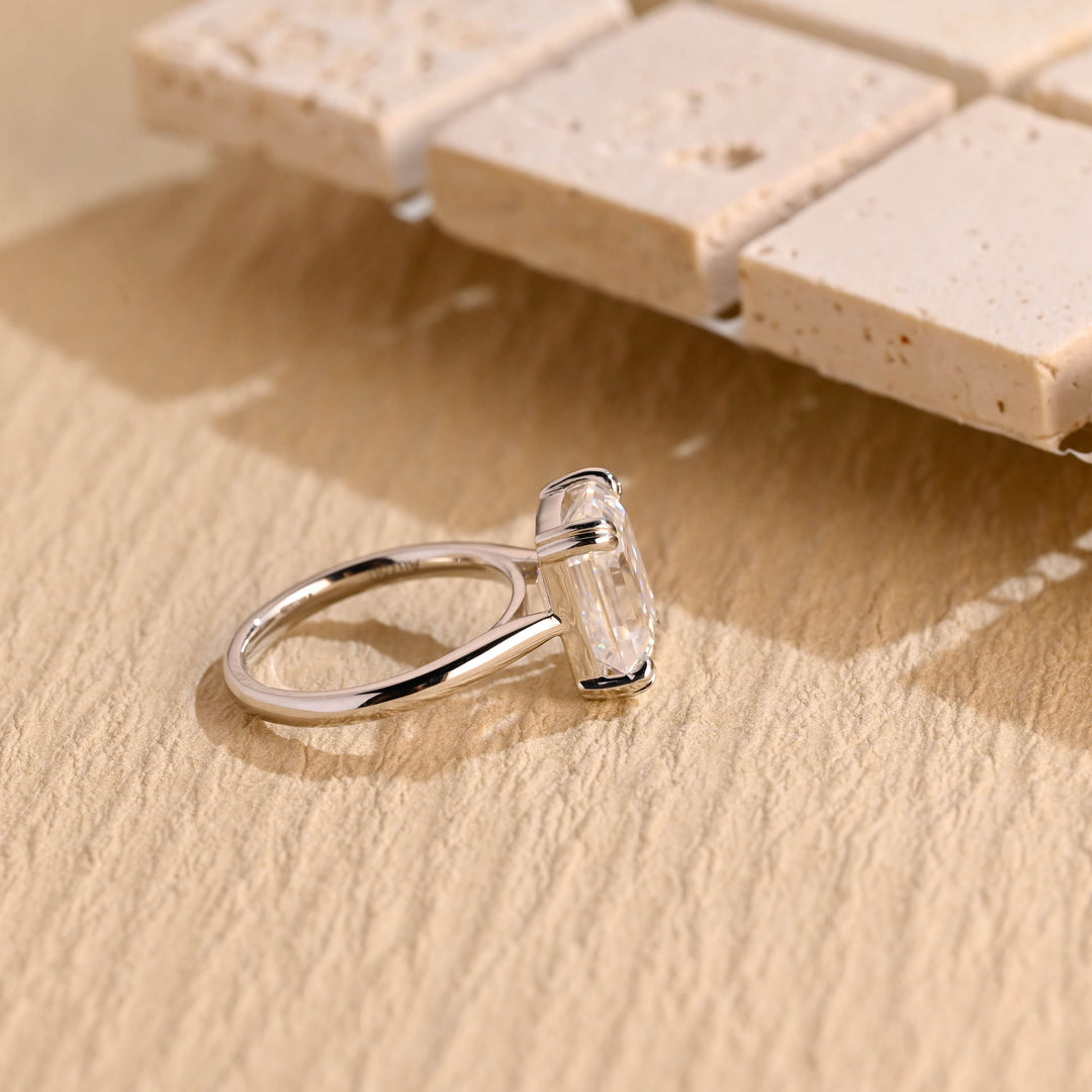 2.50CT Emerald Cut Solitaire Lab Grown Diamond Engagement Ring, Maximalist Wedding Ring
