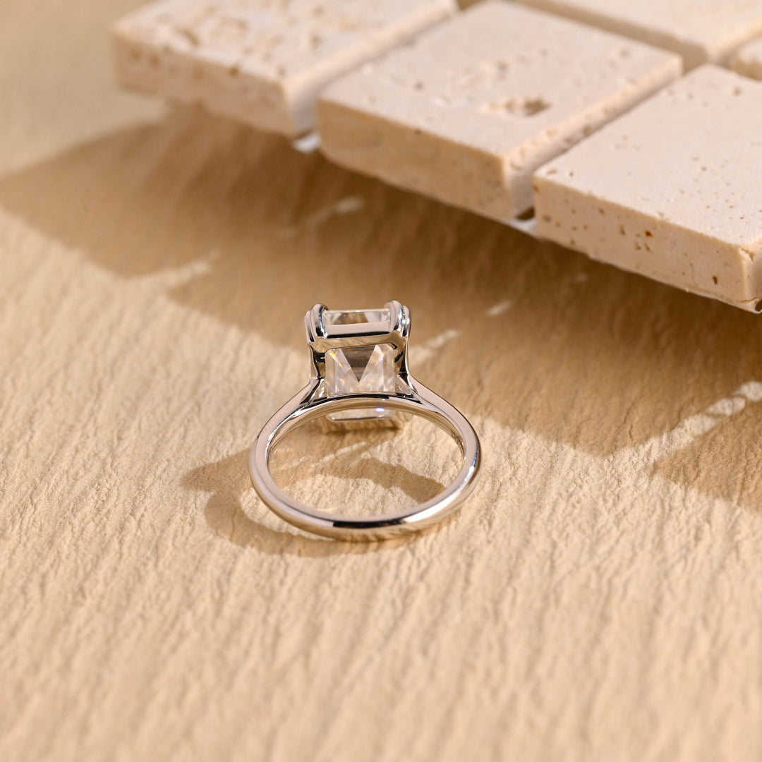2.50CT Emerald Cut Solitaire Lab Grown Diamond Engagement Ring, Maximalist Wedding Ring
