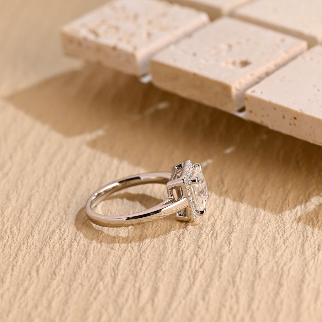 1.0CT Princess Cut Halo IGI Certified Lab Grown Diamond Engagement Ring For Her