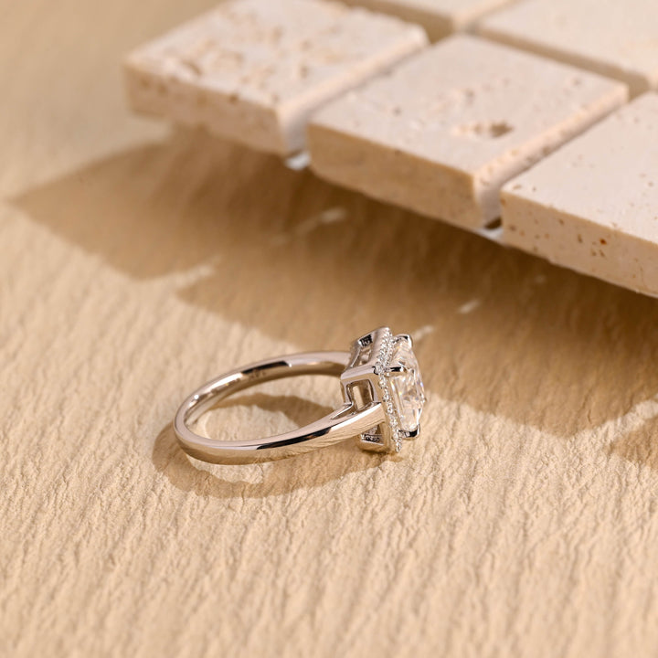 1.0CT Princess Cut Halo IGI Certified Lab Grown Diamond Engagement Ring For Her