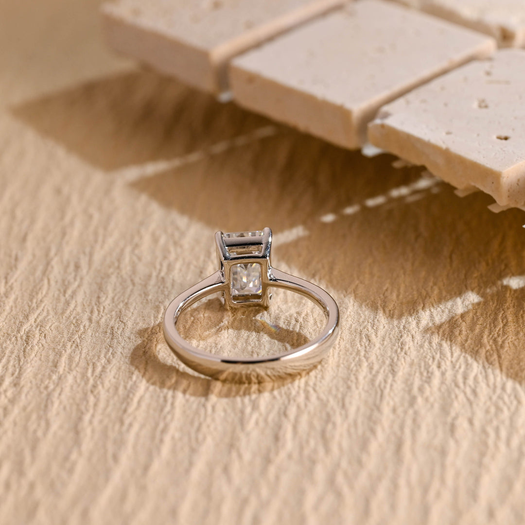 2.0CT Emerald Cut Lab Grown Diamond Solitaire Engagement Ring, Maximalist Wedding Ring