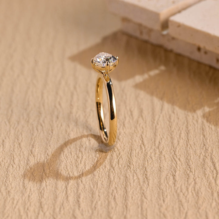 1.0CT East West Pear Cut Lab Grown Diamond Solitaire Engagement Ring For Women