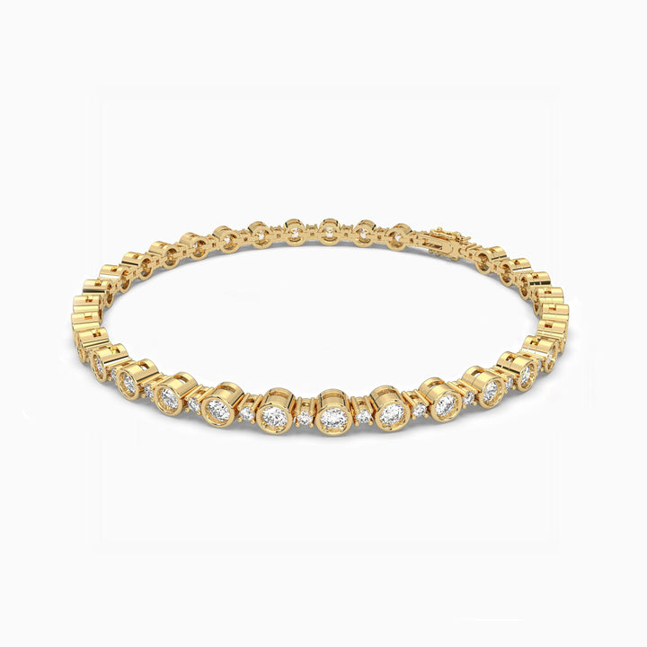 Bezel Set Round Cut Moissanite Diamond Tennis Bracelet For Women