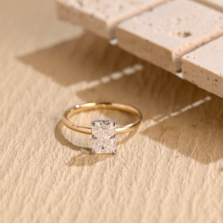 1.50CT Radiant Cut Hidden Halo Lab Grown Diamond Engagement Ring For Women