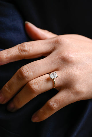 1.50CT Radiant Cut Hidden Halo Lab Grown Diamond Engagement Ring For Women