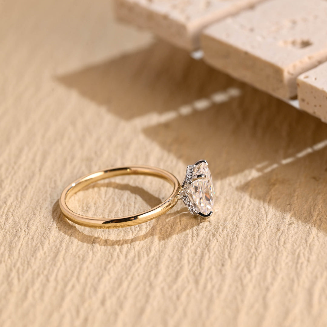 1.50CT Radiant Cut Hidden Halo Lab Grown Diamond Engagement Ring For Women
