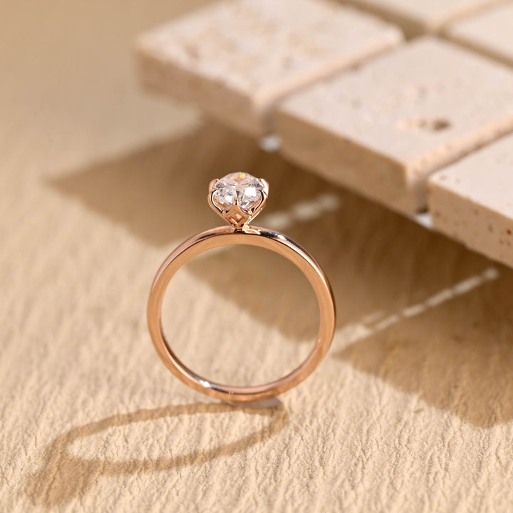 1.0CT Oval Cut Lab Grown Diamond Solitaire Engagement Ring, Proposal Ring