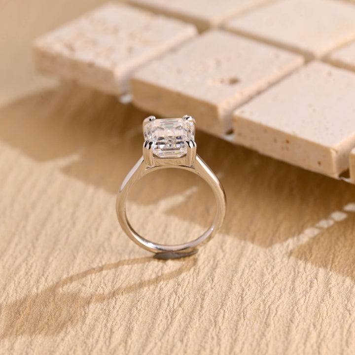 2.50CT Emerald Cut Solitaire Lab Grown Diamond Engagement Ring, Maximalist Wedding Ring