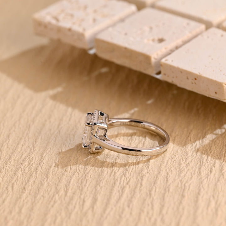 1.0CT Princess Cut Halo IGI Certified Lab Grown Diamond Engagement Ring For Her