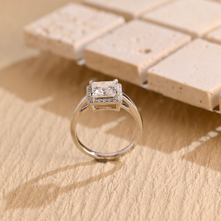 1.0CT Princess Cut Halo IGI Certified Lab Grown Diamond Engagement Ring For Her