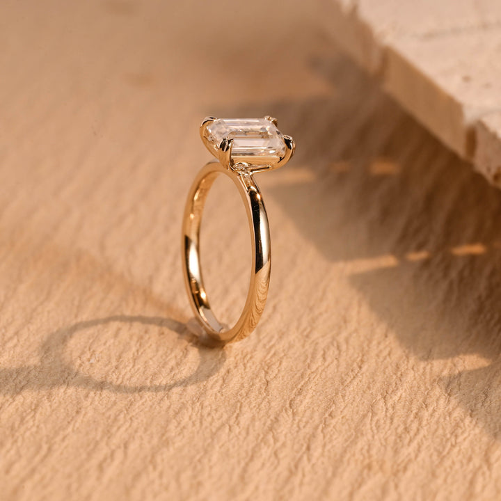 1.50CT Emerald Cut Double prong Lab Grown Diamond Engagement Ring For Women