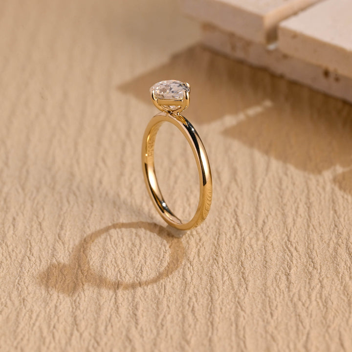 1.0CT East West Pear Cut Lab Grown Diamond Solitaire Engagement Ring For Women