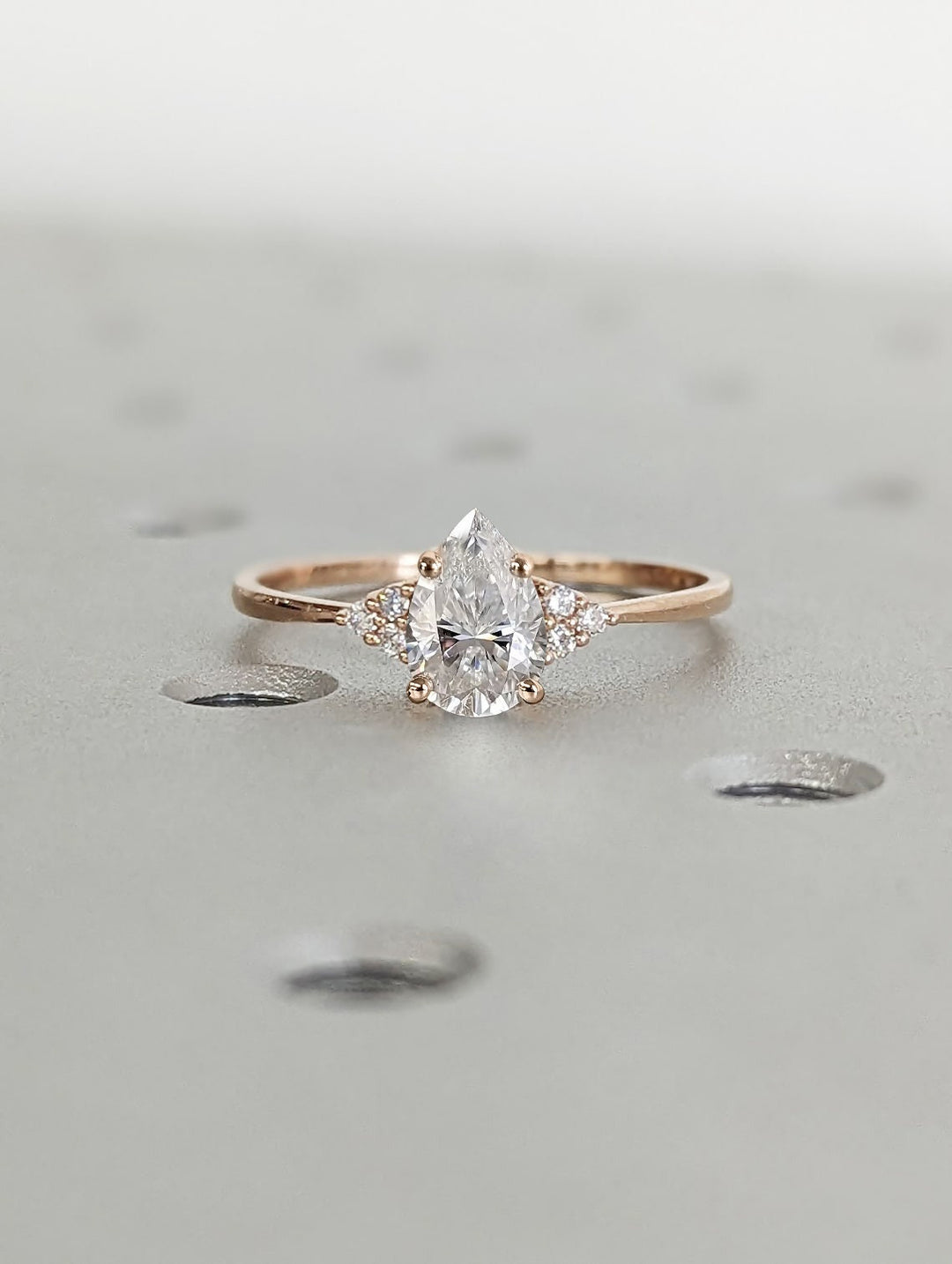 1.0CT Pear Cut Cluster Lab Grown Diamond Engagement Ring Maximalist Engagement Ring