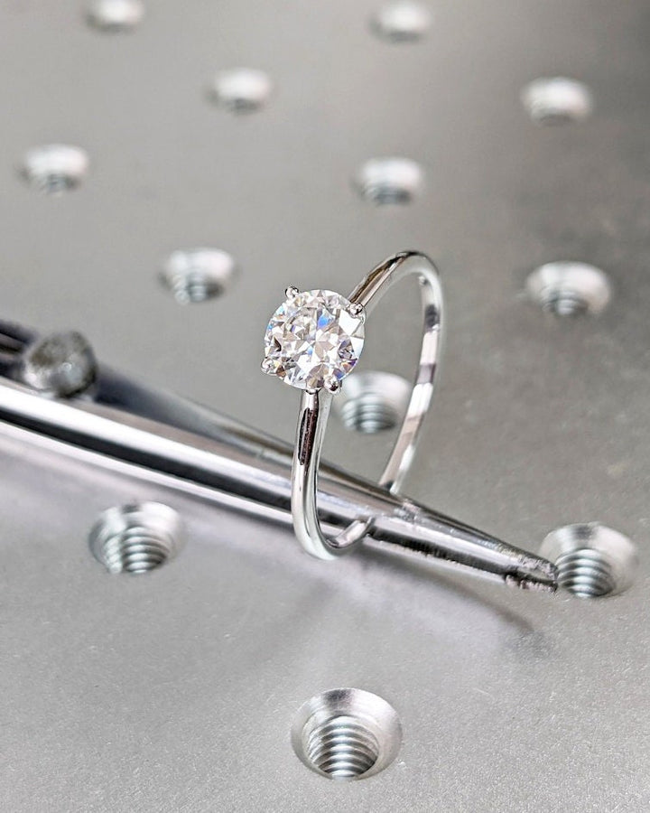 1.0CT Round Solitaire Lab Grown Diamond Engagement Ring For Women
