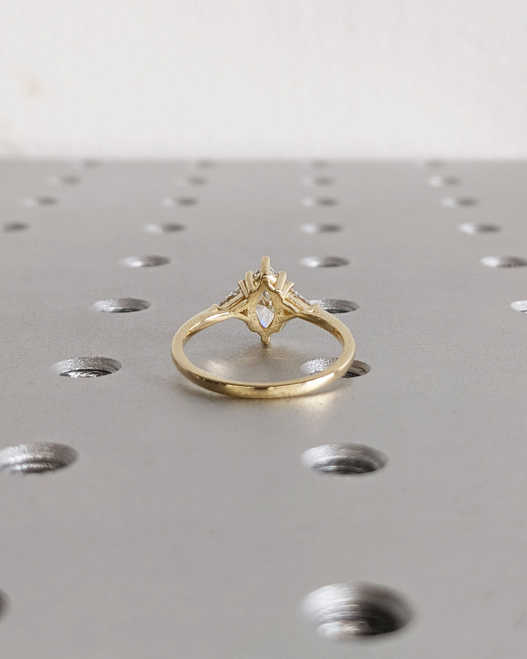 0.50CT Marquise Cut 3 Stone Lab Grown Diamond Engagement Ring For Her