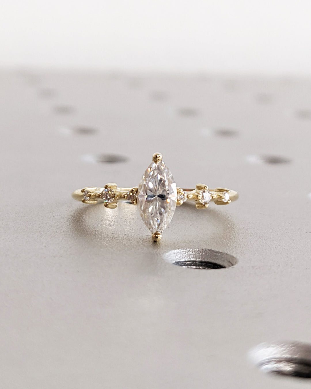 0.50CT Marquise Lab Grown Petite Pave Diamond Engagement Ring Maximalist Wedding Ring
