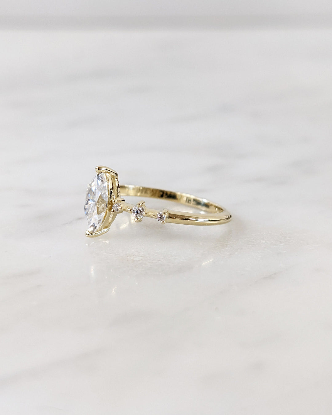 0.50CT Marquise Lab Grown Petite Pave Diamond Engagement Ring Maximalist Wedding Ring