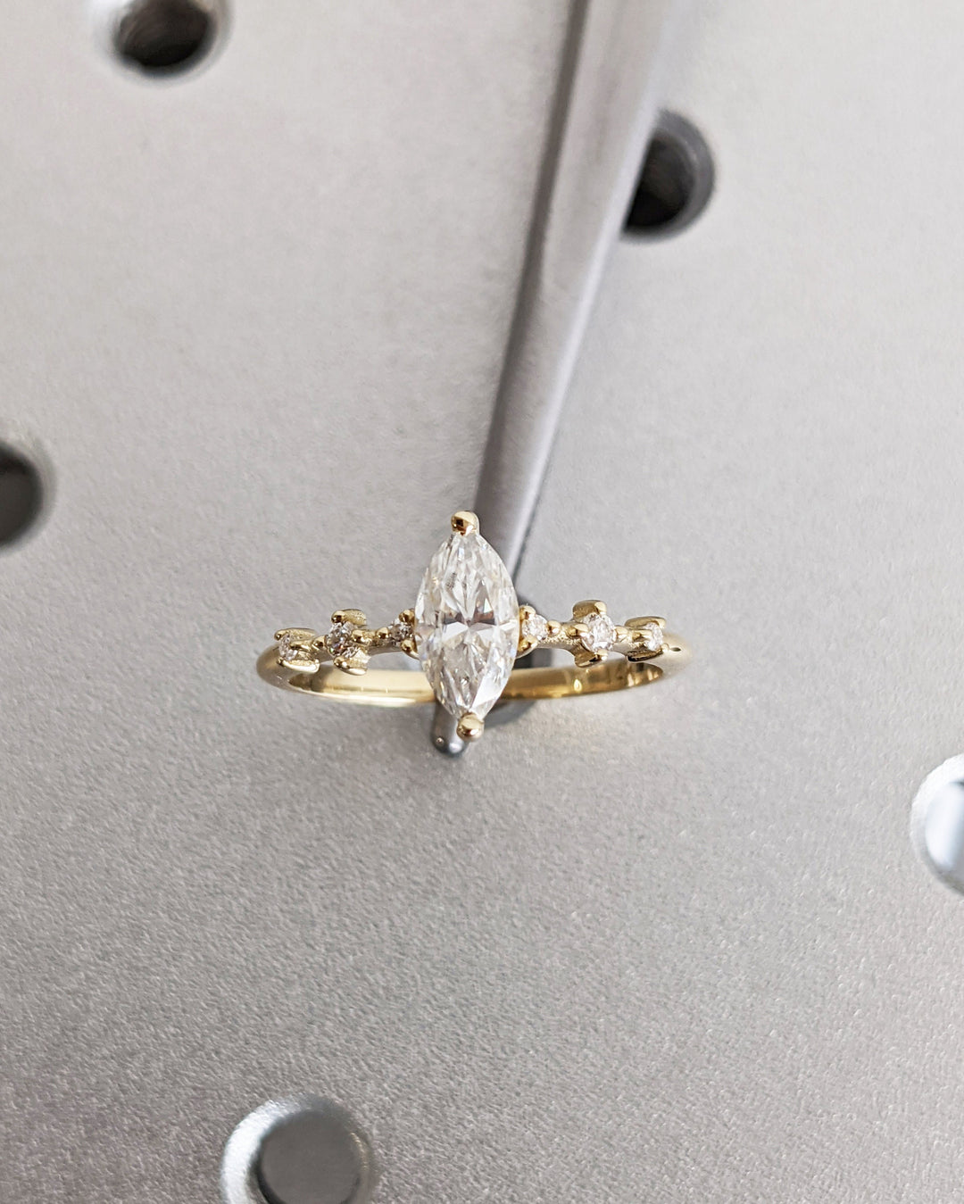 0.50CT Marquise Lab Grown Petite Pave Diamond Engagement Ring Maximalist Wedding Ring