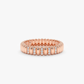 Round Cut Diamond Half Eternity Unique Wedding Ring for Her
