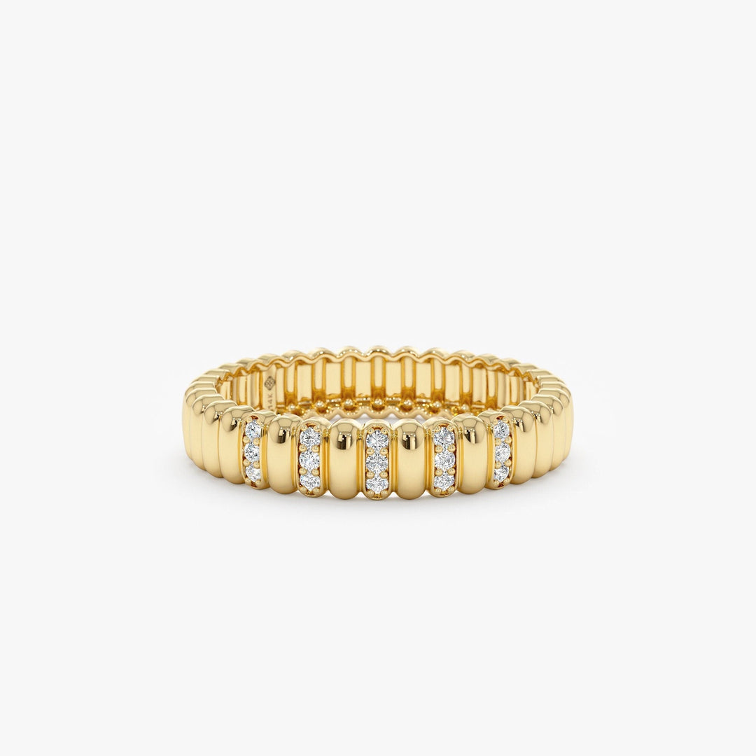 Round Cut Diamond Half Eternity Unique Wedding Ring for Her