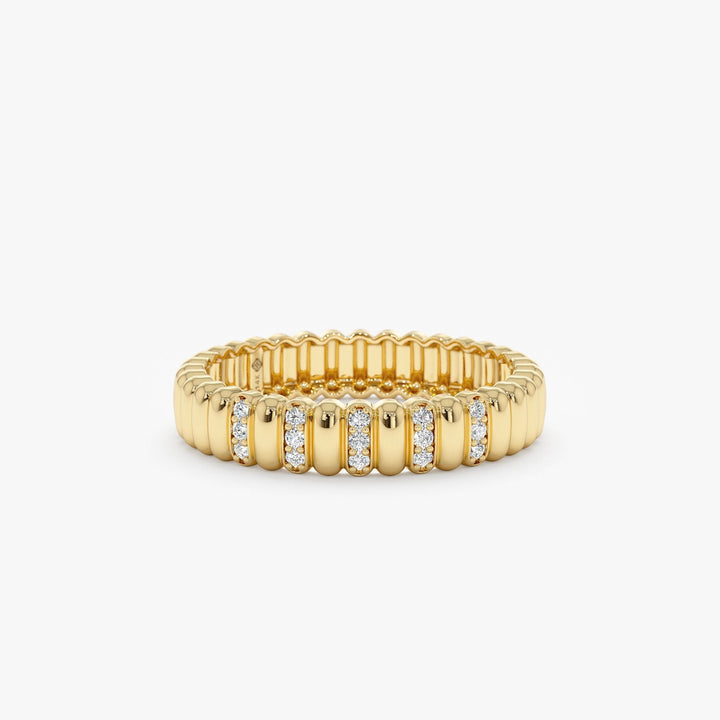 Round Cut Diamond Half Eternity Unique Wedding Ring for Her