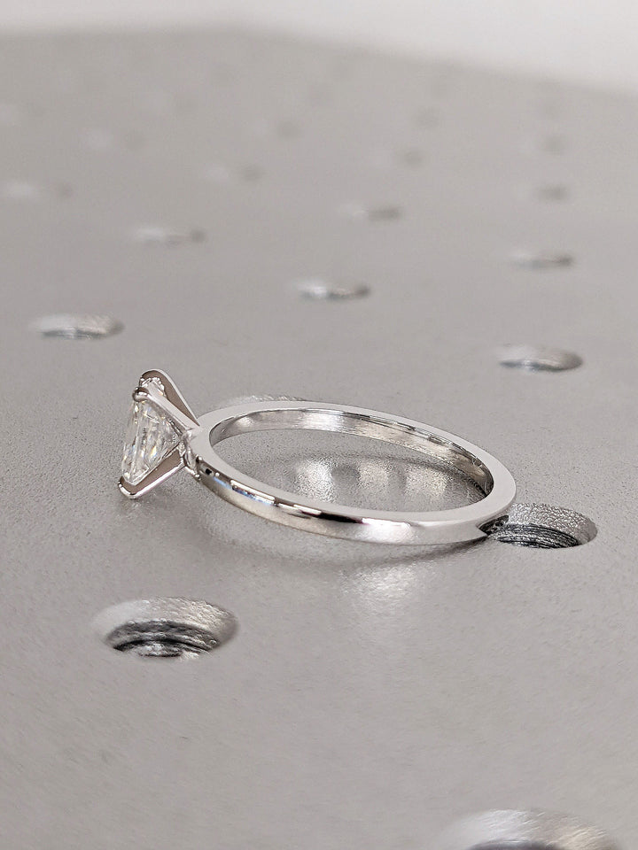 0.50CT Radiant Cut Solitaire Diamond Lab Grown Engagement Ring For Women Minimalist Wedding Ring