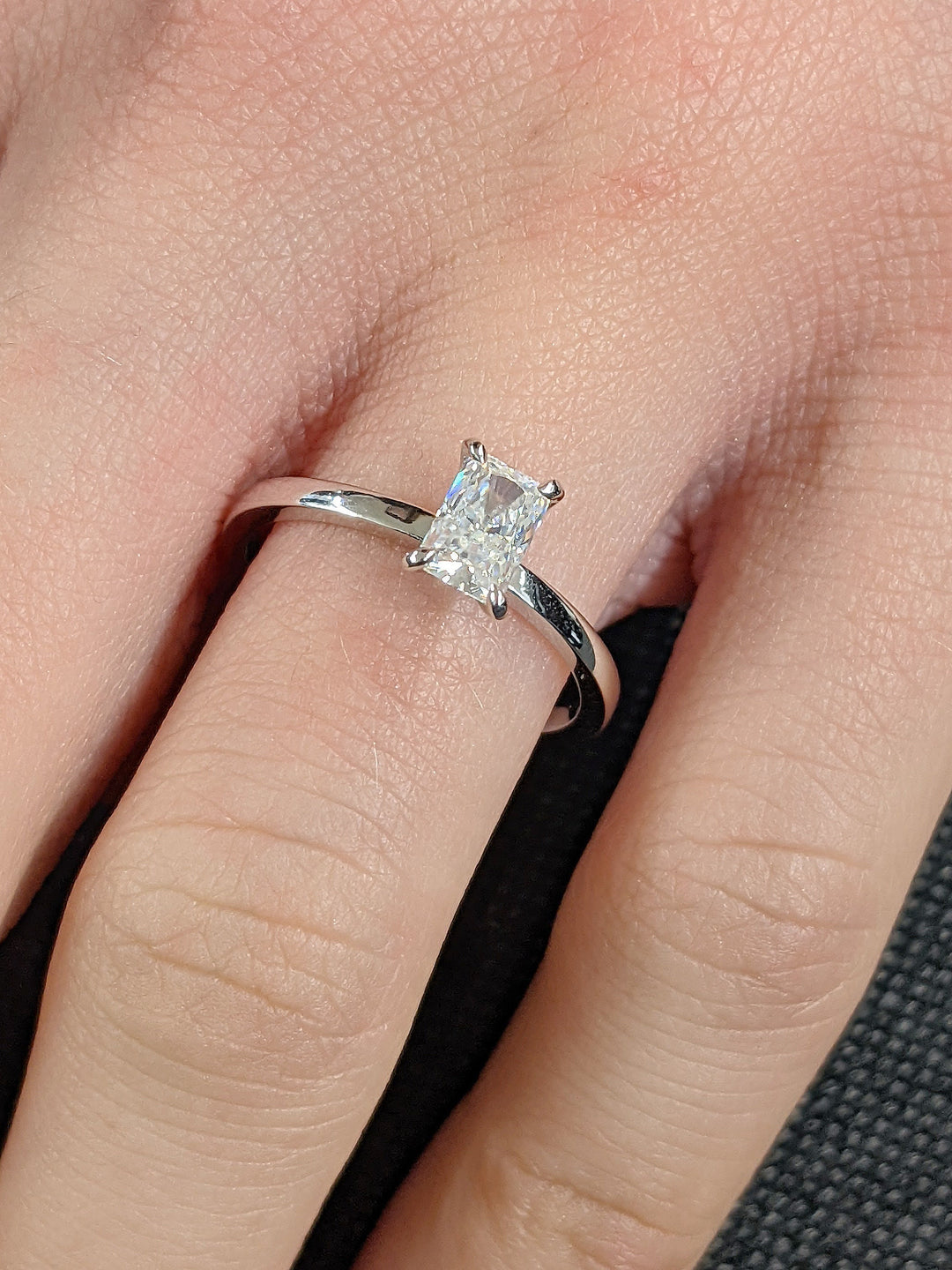 0.50CT Radiant Cut Solitaire Diamond Lab Grown Engagement Ring For Women Minimalist Wedding Ring