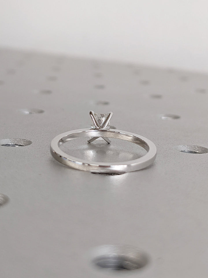 0.50CT Radiant Cut Solitaire Diamond Lab Grown Engagement Ring For Women Minimalist Wedding Ring
