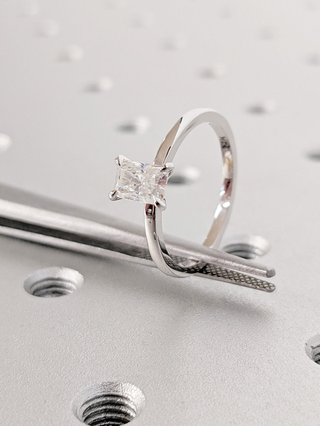 0.50CT Radiant Cut Solitaire Diamond Lab Grown Engagement Ring For Women Minimalist Wedding Ring