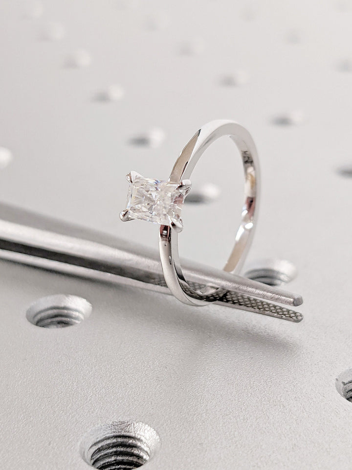0.50CT Radiant Cut Solitaire Diamond Lab Grown Engagement Ring For Women Minimalist Wedding Ring