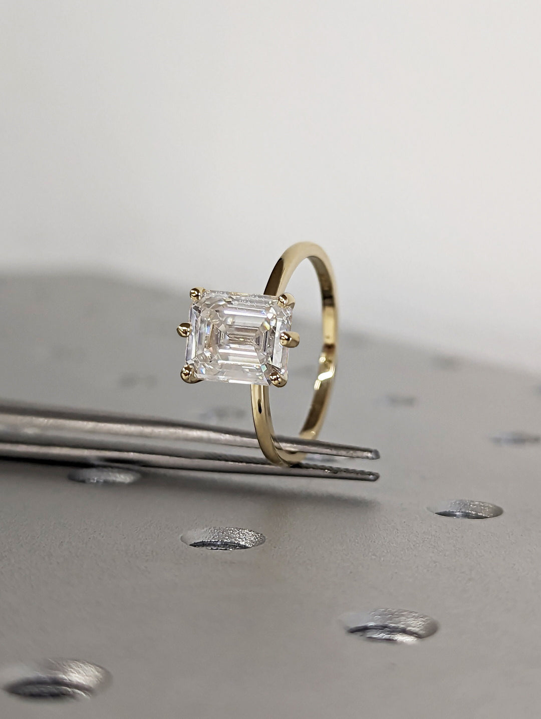 2.0CT Emerald Cut Solitaire Lab Grown Diamond Engagement Ring For Women