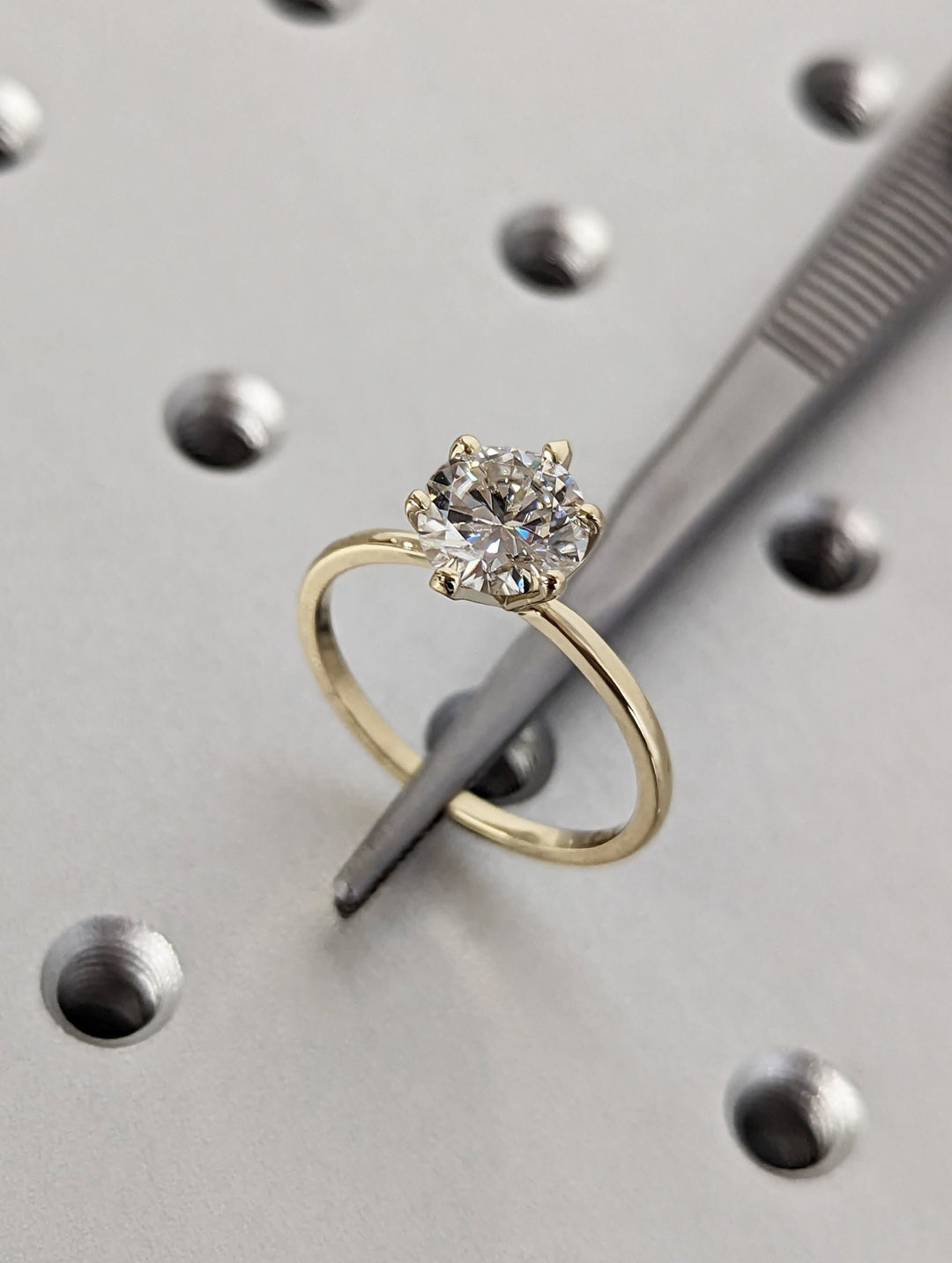 2.0CT Round Cut Solitaire Lab Grown Diamond Engagement Ring Six Prong Diamond Wedding Ring