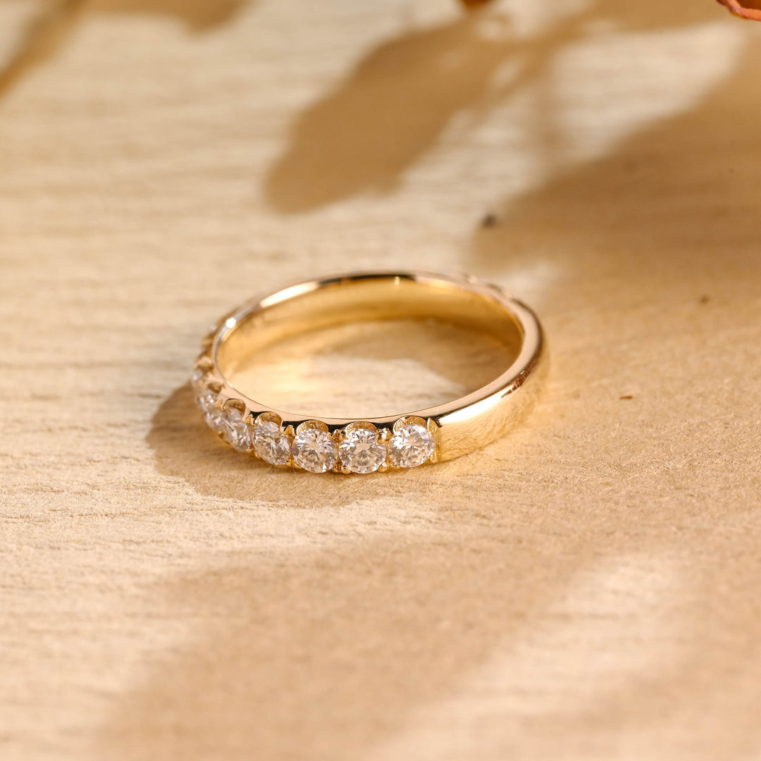 1.80CT Round Cut Half Eternity CVD EF/VVS Diamond Wedding Band For Women