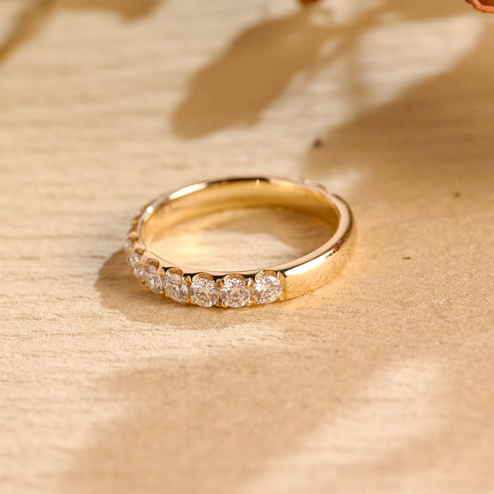 1.80CT Round Cut Half Eternity CVD EF/VVS Diamond Wedding Band For Women