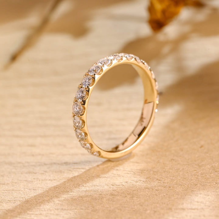 1.80CT Round Cut Half Eternity CVD EF/VVS Diamond Wedding Band For Women