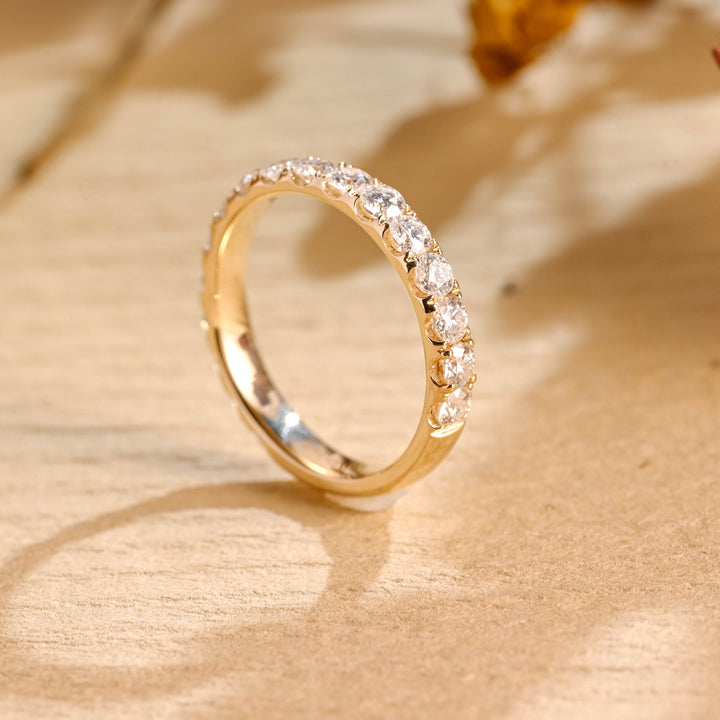 1.80CT Round Cut Half Eternity CVD EF/VVS Diamond Wedding Band For Women