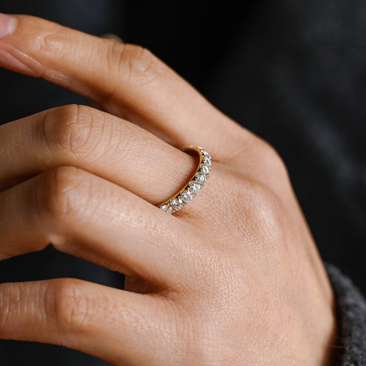 1.80CT Round Cut Half Eternity CVD EF/VVS Diamond Wedding Band For Women