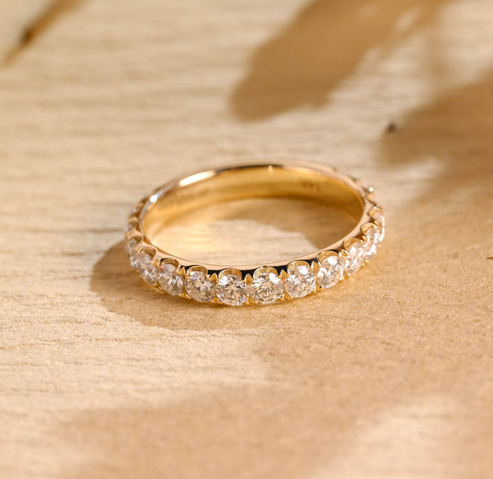 1.80CT Round Cut Half Eternity CVD EF/VVS Diamond Wedding Band For Women