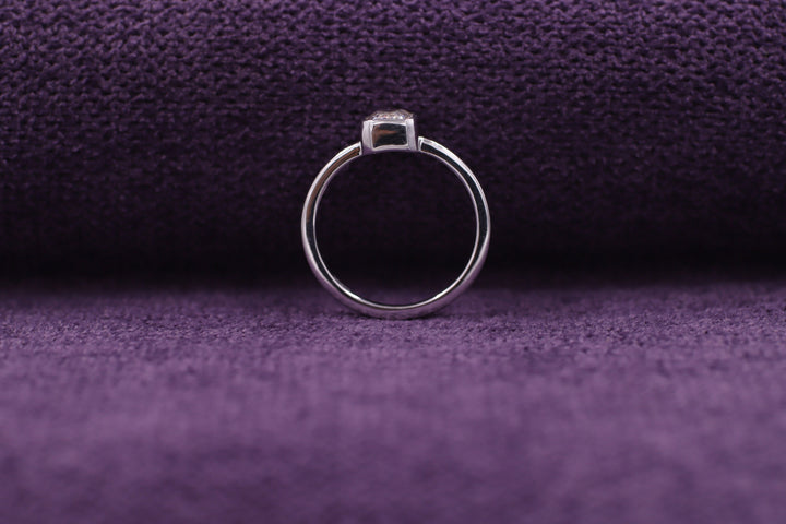 1.0CT Emerald Cut Bezel Set Lab Grown Diamond Engagement Ring For Women