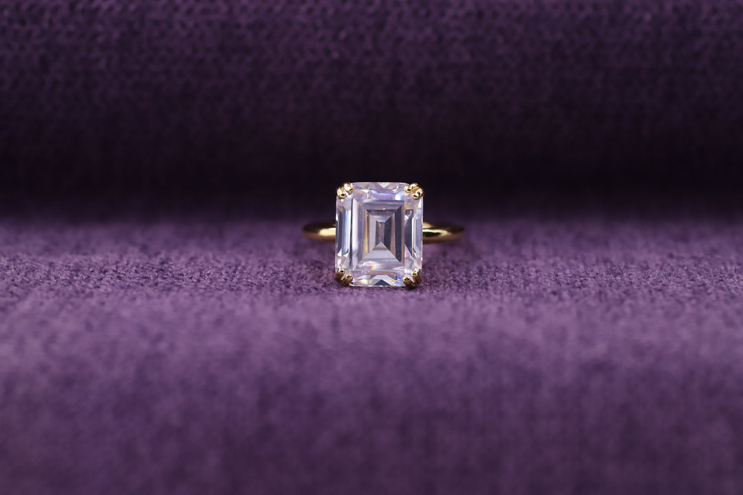 2.50CT Emerald Cut Double Prong Lab Grown Diamond Solitaire Engagement Ring For Her