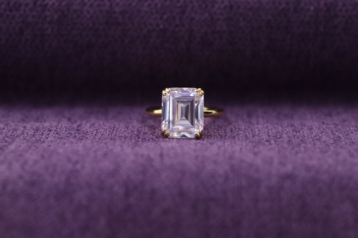 2.50CT Emerald Cut Double Prong Lab Grown Diamond Solitaire Engagement Ring For Her