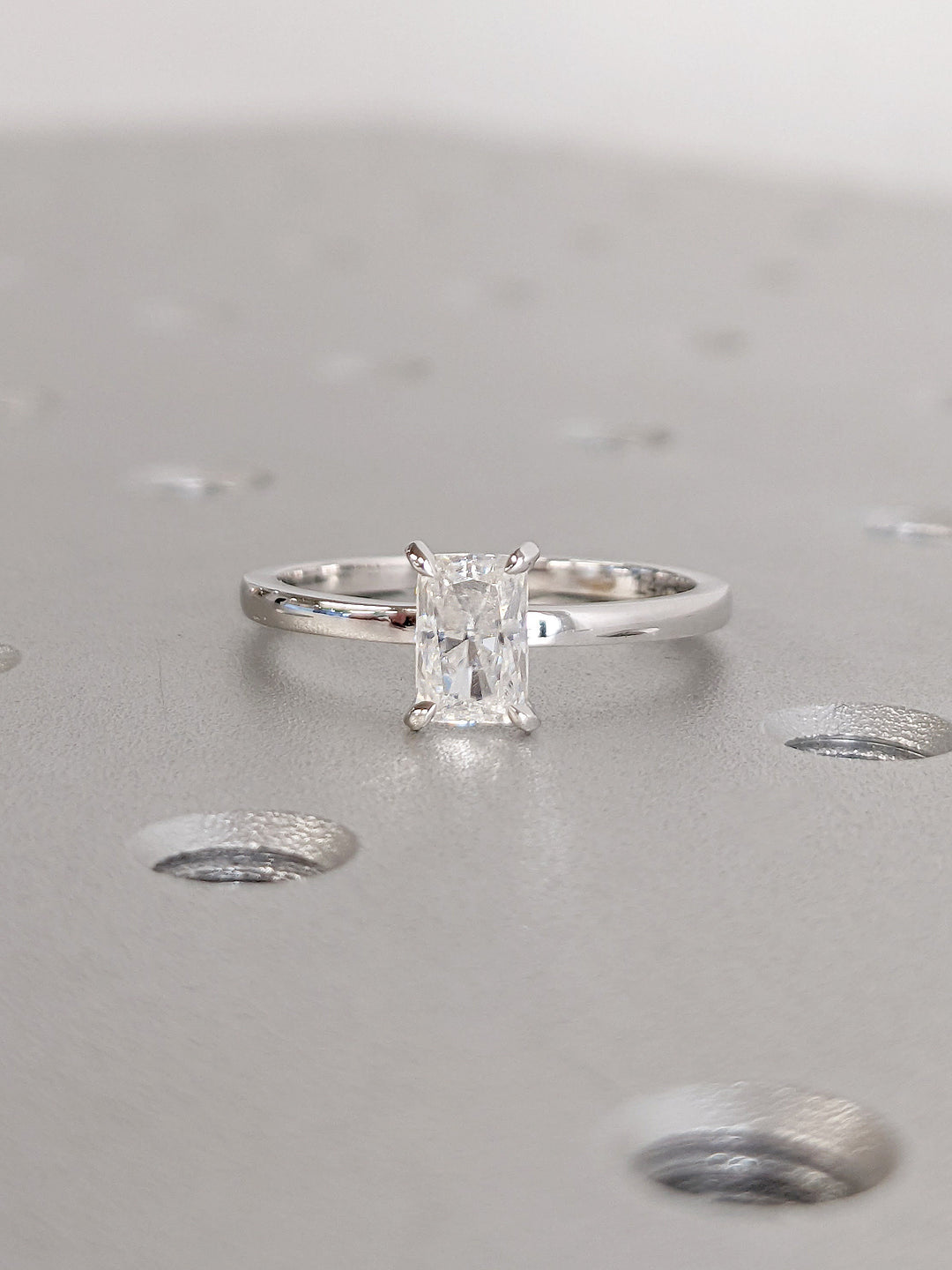 0.50CT Radiant Cut Solitaire Diamond Lab Grown Engagement Ring For Women Minimalist Wedding Ring