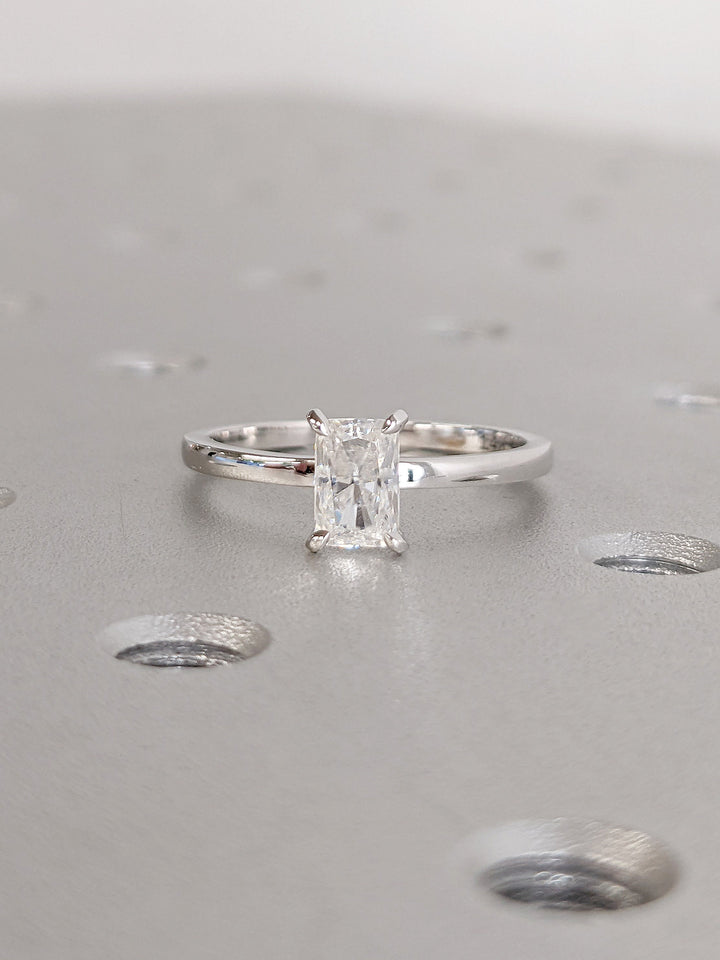 0.50CT Radiant Cut Solitaire Diamond Lab Grown Engagement Ring For Women Minimalist Wedding Ring